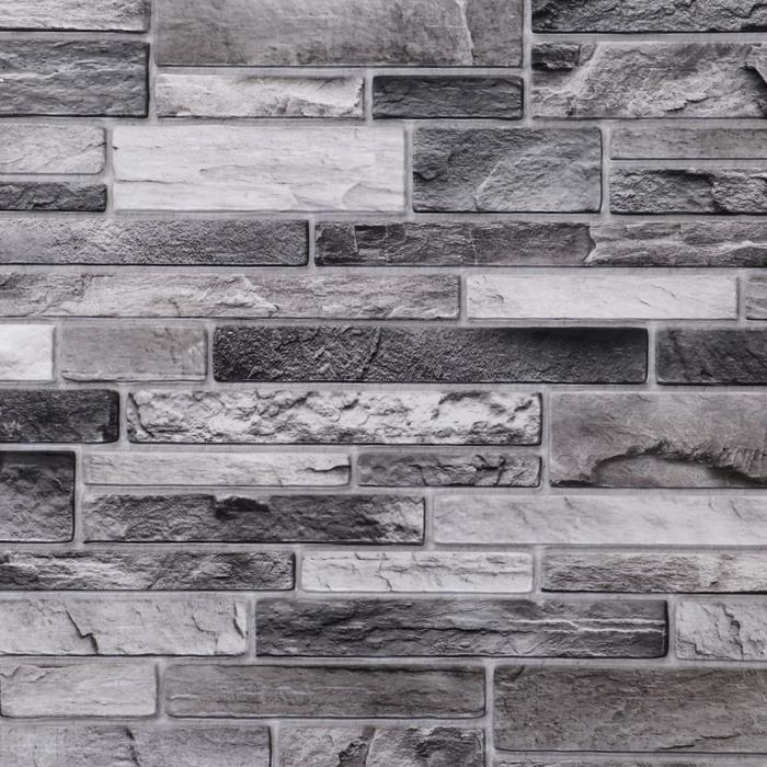 Панель ПВХ плитка песчаник Антрацит 485х960 Панель ПВХ плитка песчаник Антрацит 485х960