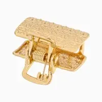 Крабики для волос QF &laquo;Либерти&raquo;, набор 2 шт., геометрия прямой, 2.5 см, золотистый