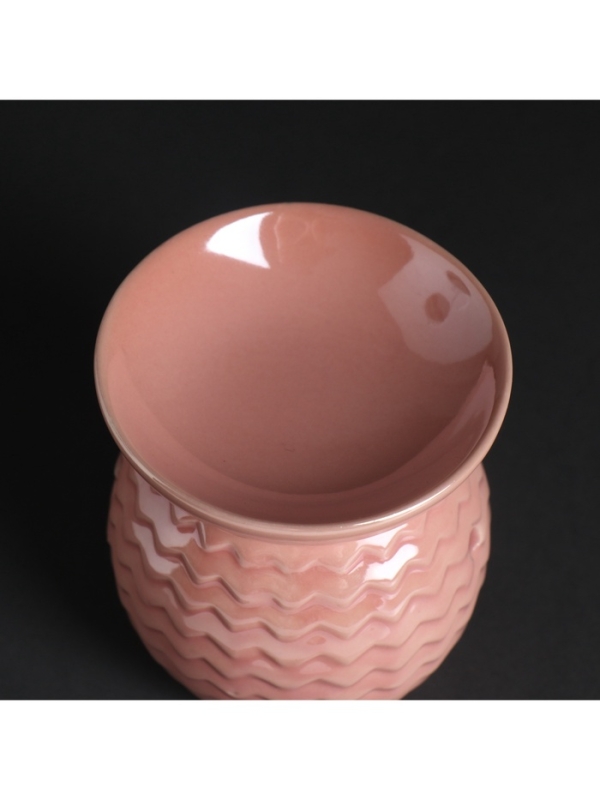 Аромалампа керамика Аромалампа керамика "Волна зигзагами" розовый перламутр 7,5х7,5х9 см