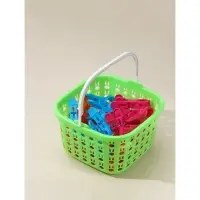 Прищепки для белья в корзинке Доляна, 7.5 см, 36 шт., МИКС