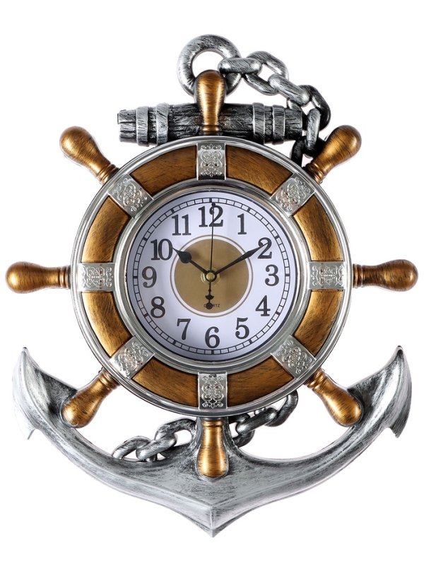 Часы настенные интерьерные &laquo;Якорь&raquo;, плавный ход, 38&times;30 см, d-12.5 см