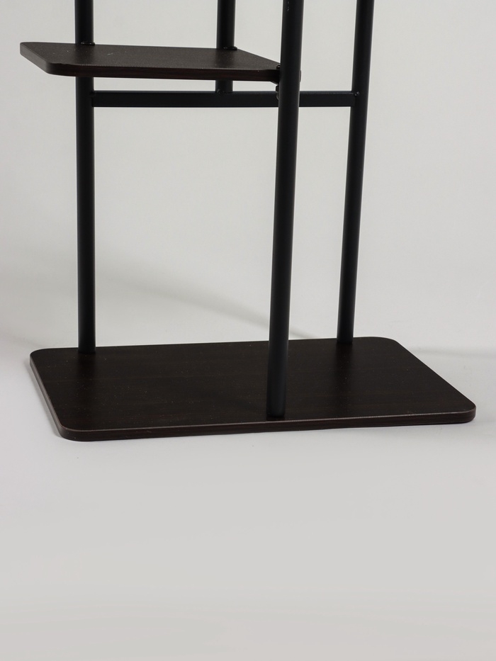 Подставка для цветов Greengo, 5 полок, 36 × 23 × 94 см, напольная, каркас металл, полки МДФ, чёрная