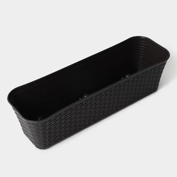 Ящик для цветов балконный &laquo;Ротанг&raquo;, 12 л, 57.5&times;18&times;16 см, пластик, коричневый