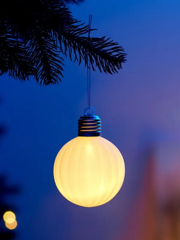 Елочный шар &laquo;Бархатный зефир&raquo; 8 см, 1 LED, от батареек LR44&times;3, свечение тёплое белое