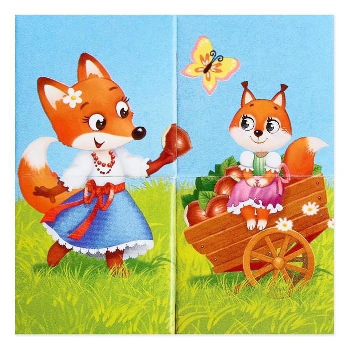 Кубики картонные «Любимые сказки», 4 шт