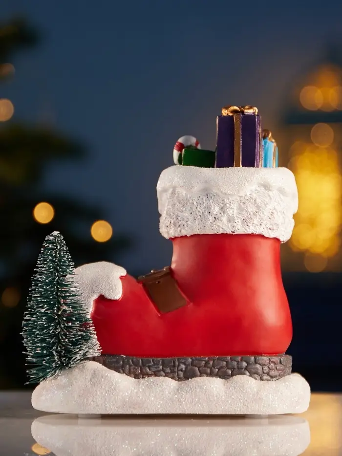 Светодиодная фигура &laquo;Волшебный сапожок&raquo;, 13&times;11 см, 4 LED, от батареек АААx2, свечение тёплое белое