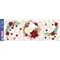 Наклейки новогодние на окна, виниловые &laquo;Роскошь золота&raquo;, венок, многоразовые, 70 х 25 см