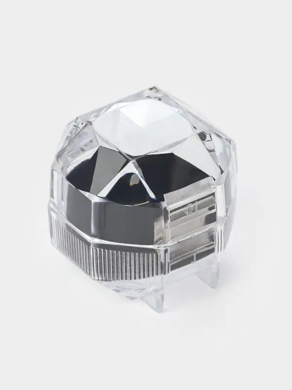 Набор футляров пластиковых 6 шт. под кольцо "Шарик", 4*4*4,5, вставка чёрная (645993)