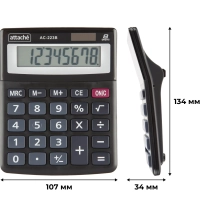 Калькулятор настольный КОМП Attache, AС-223B,8р,дв. пит, черн,134x107x34