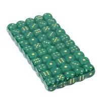 Кубики игральные Время игры, 1.6&times;1.6 см, набор 50 шт., зелёные