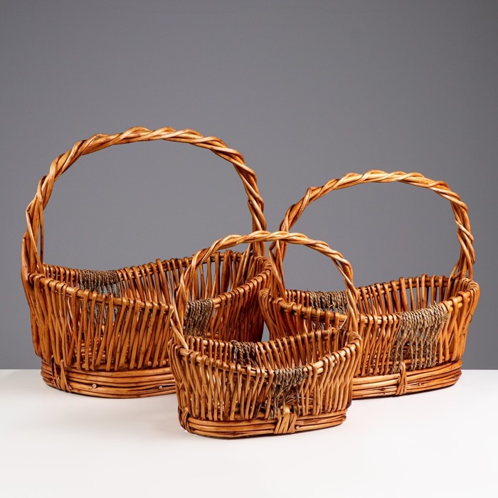 Набор корзин, 3шт, 31 х 21 х11 х 28см, 38 х 28 х 13 х 35см, 45 х 35 х 15 х 42см Набор корзин, 3шт, 31 х 21 х11 х 28см, 38 х 28 х 13 х 35см, 45 х 35 х 15 х 42см