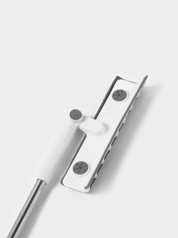 Окномойка с насадкой из микрофибры 2 шт, фиксатор, стальная телескоп ручка 26х6х77,5(123)см   108485