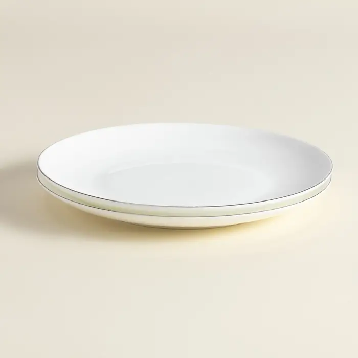 Тарелки SL Home &laquo;Каскарон&raquo;, d=20 см, набор 2 шт., костяной фарфор, белые