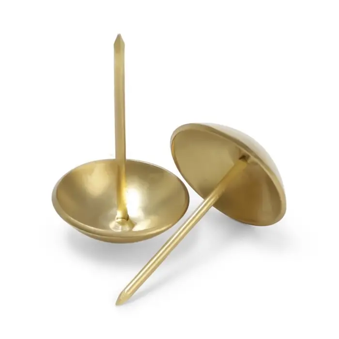 Гвозди ТУНДРА, декоративные, обивочные, 25&times;39 мм, золото, 100 шт.