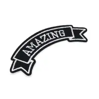 Термоаппликация Amazing, 10×3.6 см, фасовка 10 шт., серая