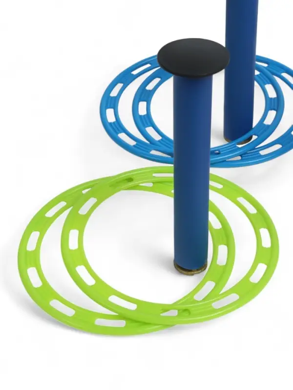 Кольцеброс уличный, 3 стойки, 6 колец, МИКС