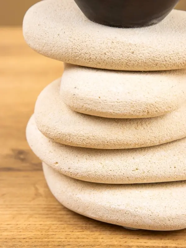 Подсвечник "Каменная башня" камень 10х10х13 см, цв. бежевый