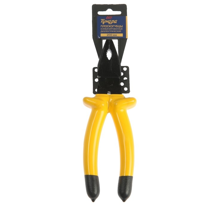 Плоскогубцы диэлектрические ТУНДРА, изолирующие рукоятки из резины до 1000 В, 200 мм Плоскогубцы диэлектрические ТУНДРА, изолирующие рукоятки из резины до 1000 В, 200 мм