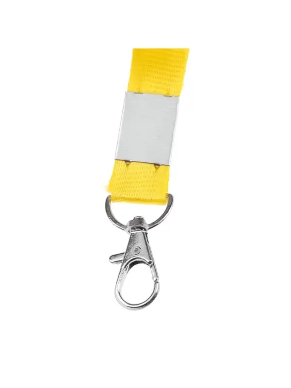 Лента для бейджа, 15 мм × 80 см, с металлическим карабином, жёлтая