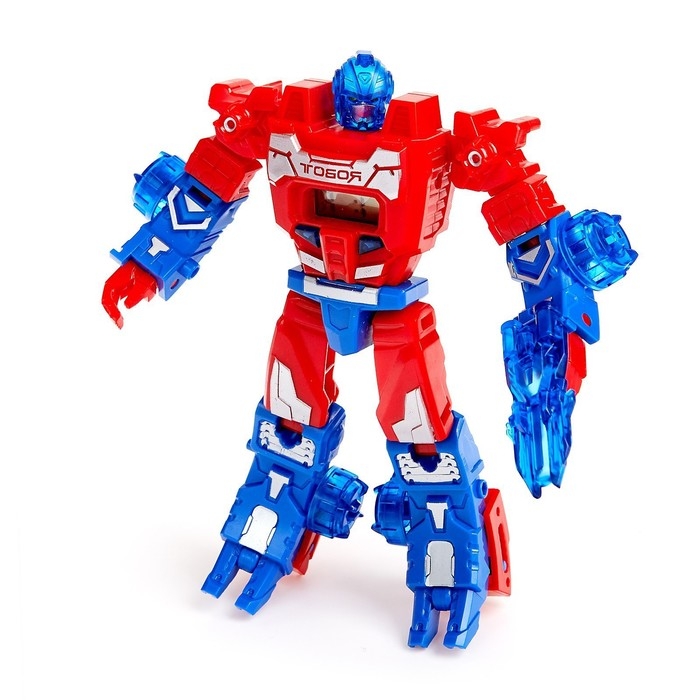 Робот «Часы», трансформируется в робота и машинку, цвет красный