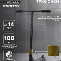 Самокат трюковой GRAFFITI Advanced 24, колёса PU 100 мм, SCS компрессия, ABEC 9 Chrome, чёрный