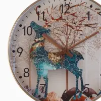 Часы настенные интерьерные &laquo;Олень&raquo;, бесшумные, плавный ход, d=30 см, от батарейки 1&times;АА