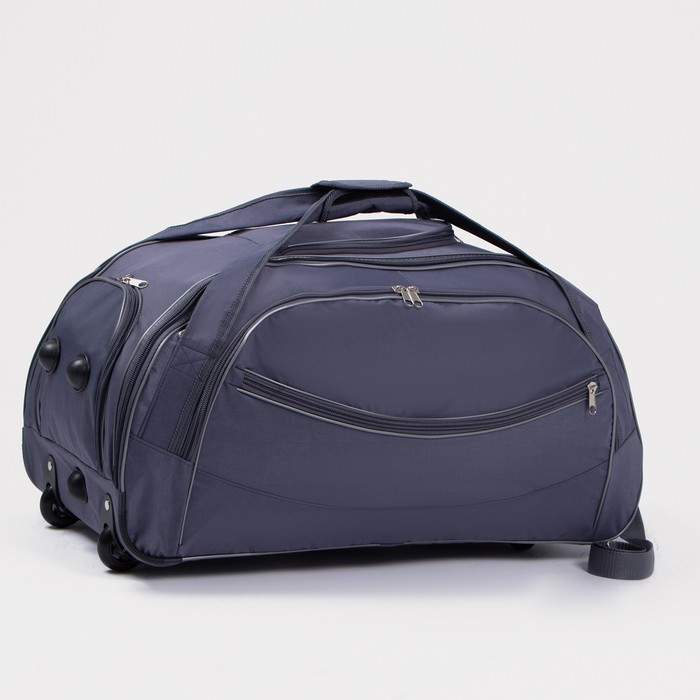 Сумка дорожная на колёсах, отдел на молнии, отдел для обуви, 3 наружных кармана, длинный ремень, цвет серый Сумка дорожная на колёсах, отдел на молнии, отдел для обуви, 3 наружных кармана, длинный ремень, цвет серый