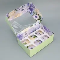 Коробка для капкейков, кондитерская упаковка двухсторонняя, 6 ячеек &laquo;Счастье есть&raquo;, 25&times;17&times;10 см