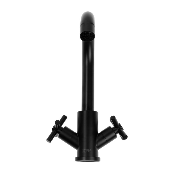 Смеситель для раковины ZEIN Z15F, корот излив, кран-букса 1/2 Смеситель для раковины ZEIN Z15F, корот излив, кран-букса 1/2", нержавеющая сталь, черный