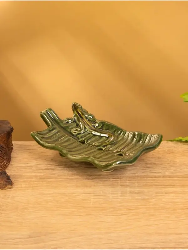 Мыльница &laquo;Геккон&raquo;, 12&times;7&times;3 см, керамика, зелёная