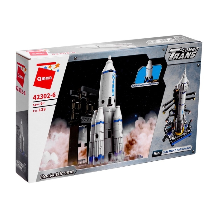 Конструктор блочный Космос «Космическая ракета», 139 деталей