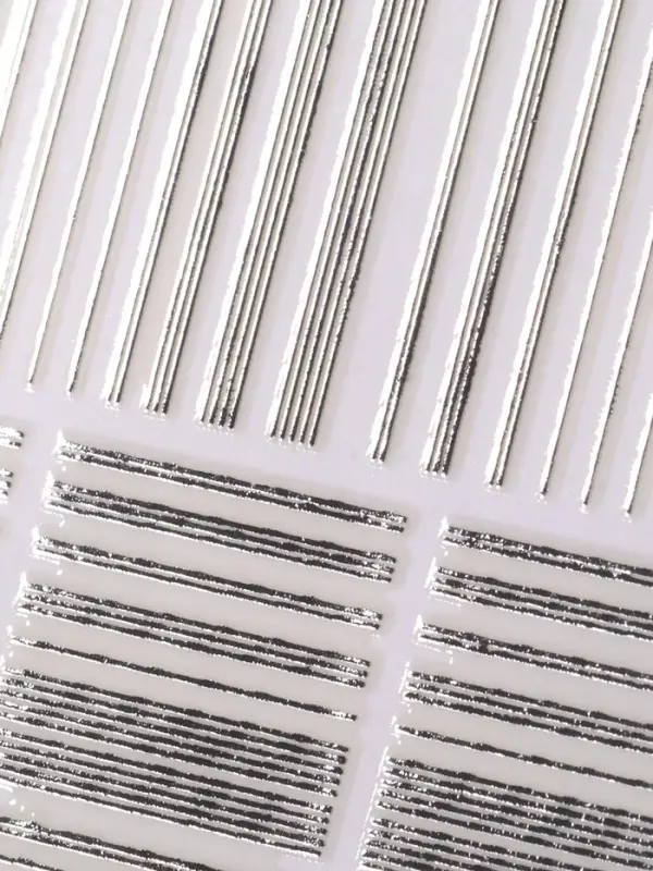 Наклейки для ногтей «Полоски», металлизированные, серебристые