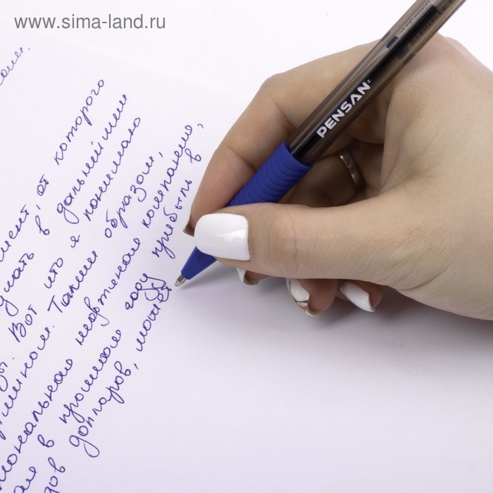 Ручка шариковая масляная Pensan Sign-Up, узел 1.0 мм, резиновый грип, чернила синие Ручка шариковая масляная Pensan Sign-Up, узел 1.0 мм, резиновый грип, чернила синие