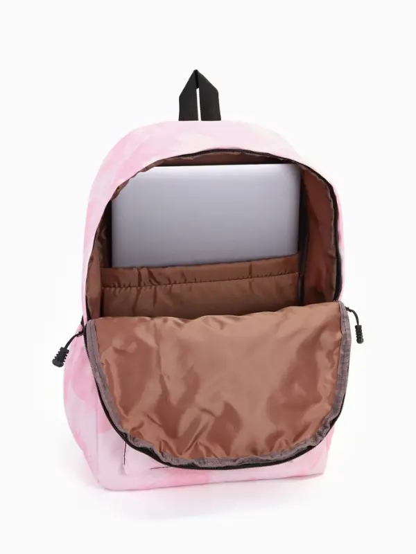 Рюкзак школьный на молнии, с карманами, размер 30&times;13&times;42 см, светло-розовый