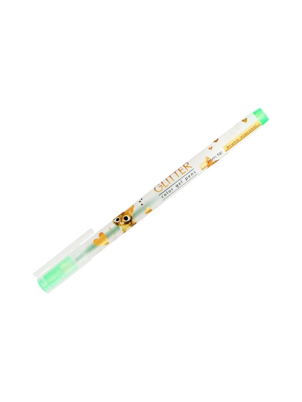 Набор гелевых ручек 8цв GLITTER. LOVE ME. Милый котик, 1.0мм, с блестками