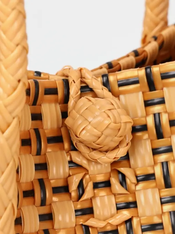 Сумка плетёная, 40&times;20&times;55 см, пластик, бежевая