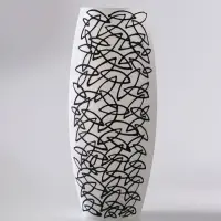 Ваза &laquo;Сфера&raquo;, листочки, h=26 см, стекло, белая