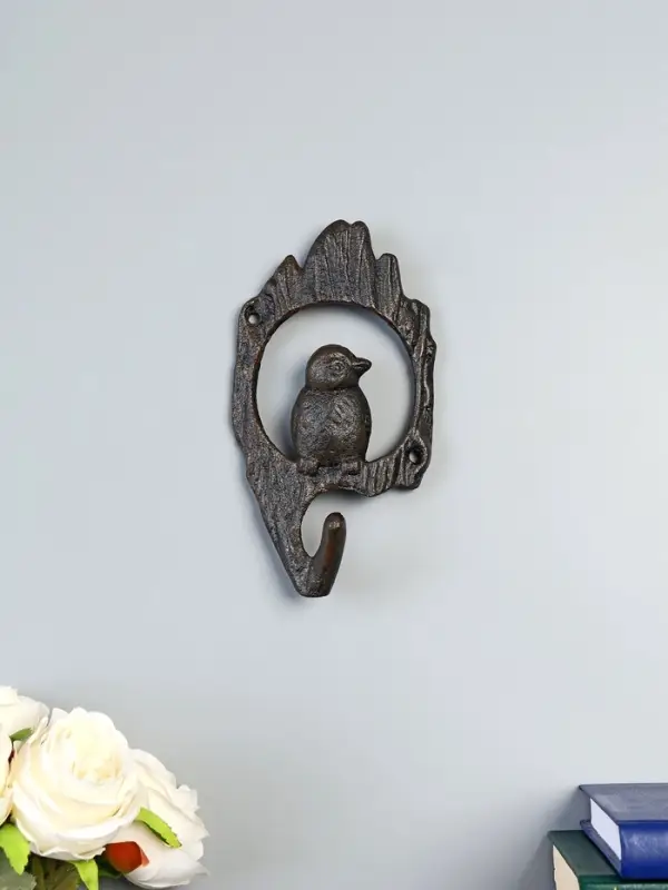 Крючок декоративный чугун Крючок декоративный чугун "Птичка в дупле" 8,5х3,5х16,5 см