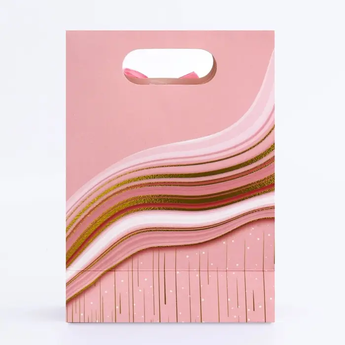 Подарочная коробка - пакет, упаковка с вырубной ручкой, «Розовая грация» , 12×6×16 см Подарочная коробка - пакет, упаковка с вырубной ручкой, «Розовая грация» , 12×6×16 см