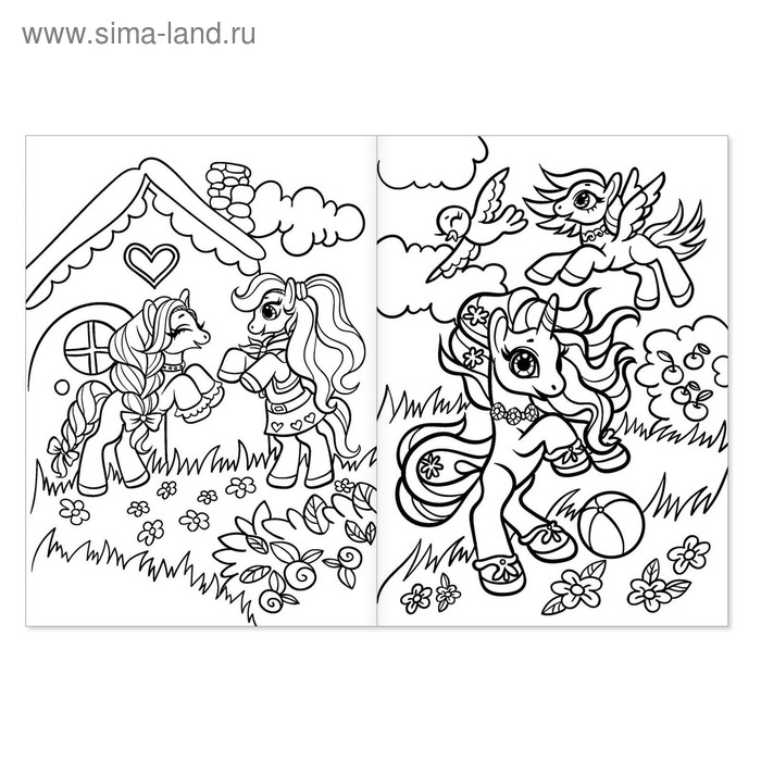 Раскраски для девочек набор «Пони», 4 шт. по 16 стр., формат А4 Раскраски для девочек набор «Пони», 4 шт. по 16 стр., формат А4