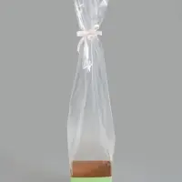Пакет-переноска для цветов, с зелёным картонным основанием, 14&times;14&times;11.5&times;79&plusmn;5% см