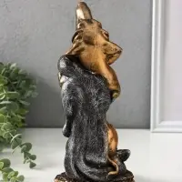 Фигура полистоун &laquo;Гордая такса с лисой на плече&raquo;, 26&times;11&times;9 см, под золото