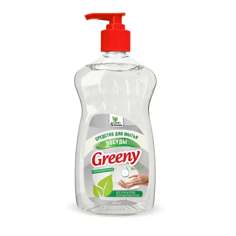 Средство для мытья посуды "Greeny" Neutral с дозатором 1000 мл. Clean&Green CG8141
