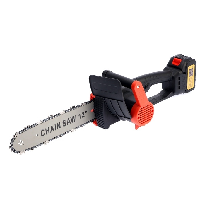 Пила цепная аккумуляторная ТУНДРА, 21 В, 3 Ач, Li-ion, 12 Пила цепная аккумуляторная ТУНДРА, 21 В, 3 Ач, Li-ion, 12", шаг 3/8", 45 звеньев