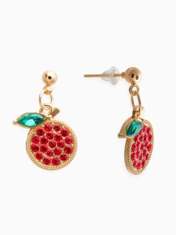 Набор 2 пред-та: серьги,кулон Набор 2 пред-та: серьги,кулон "Гранат", цвет красный в золоте 44+удл.