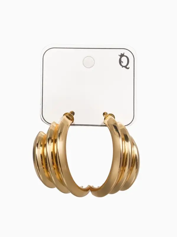 Серьги металл &laquo;Трио&raquo;, на увеличение, цвет золото