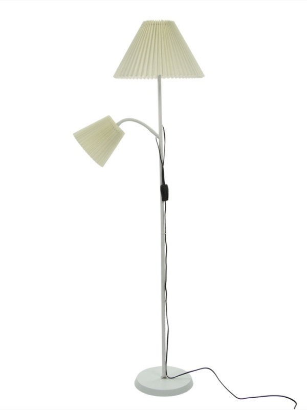 Торшер "Кира" 2х40Вт Е27 белый 36х46х182см