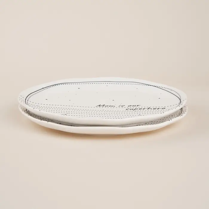 Тарелки SL Home &laquo;Милый дом&raquo;, d=21 см, фарфор, набор 2 шт., белые