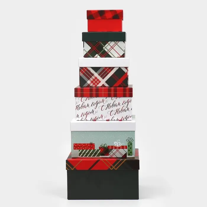 Набор подарочных коробок 6в1 «Тепла и уюта», 10 х 10 х 6 - 20 х 20 х 11 см, Новый год Набор подарочных коробок 6в1 «Тепла и уюта», 10 х 10 х 6 - 20 х 20 х 11 см, Новый год