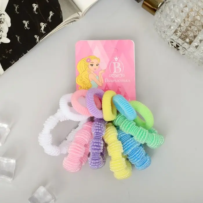 Резинка для волос "Махрушка" (набор 12 шт) яркий цвет